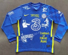 Special Edition 2021-2022 Chelsea Home Blue LS Thailand Soccer Jersey AAA-4370