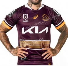 2021-2022 Mustang Home Dark Red Thailand Rugby Jersey