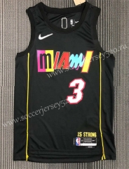 City Version 21-22 Miami Heat Black #3 NBA Jersey-311
