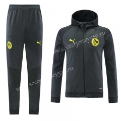 2021-2022 Borussia Dortmund Grey Thailand Soccer Jacket Uniform With Hat-LH