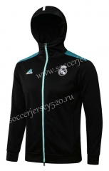 2021-2022 Real Madrid Black Thailand Soccer Jacket With Hat-815