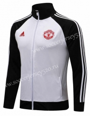2021-2022 Manchester United White High Collar Thailand Soccer Jacket-815