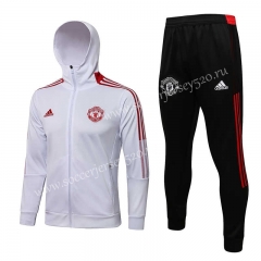 2021-2022 Manchester United White Thailand Jacket Uniform With Hat-815