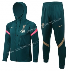 2021-2022 Liverpool Dark Green Thailand Soccer Jacket Uniform With Hat-815