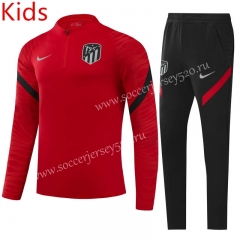 2021-2022 Atlético Madrid Red Kids/Youth Tracksuit Uniform-GDP