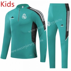 2021-2022 Real Madrid Green Kids/Youth Tracksuit Uniform-GDP