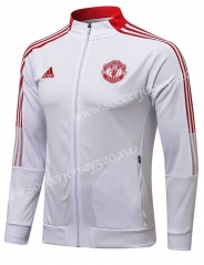 2021-2022 Manchester United White High Collar Thailand Jacket-815