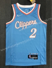 City Version 2021-2022 Los Angeles Clippers Blue #2 NBA Jersey-311