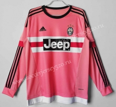 Retro Version 15-16 Juventus Away Pink LS Thailand Soccer Jersey AAA-C1046