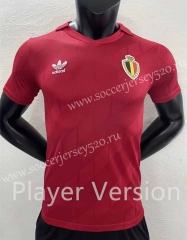 Player Version 1986 Retro Version Belgium Home Red Thailand Soccer Jersey AAA