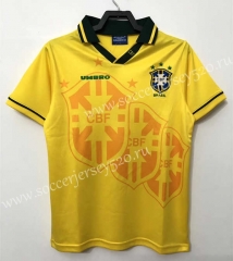 Retro Version 1994 Brazil Home Yellow Thailand Soccer Jersey AAA-811