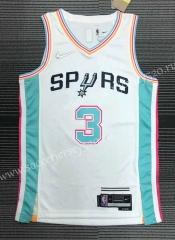 City Version 2021-2022 San Antonio Spurs White#3 NBA Jersey-311