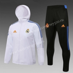 2021-2022 Real Madrid White Trench Coats Uniform With Hat-815
