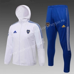 2021-2022 Boca Juniors White Trench Coats Uniform With Hat-815
