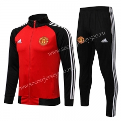 2021-2022 Manchester United Red (Black Sleeves)Thailand Soccer Jacket Uniform-815