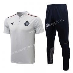 2021-2022 Manchester City Light Grey Thailand Polo Uniform-815