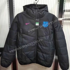 2021-2022 Barcelona Black Cotton Coats With Hat-GDP