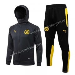 2021-2022 Borussia Dortmund Grey Thailand Soccer Jacket Uniform With Hat-815