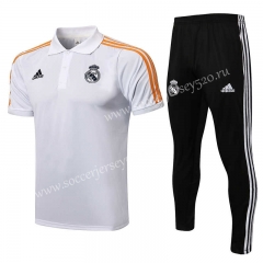 2021-2022 Real Madrid White Thailand Polo Uniform-815