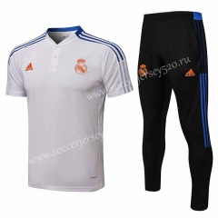 2021-2022 Real Madrid White Thailand Polo Uniform-815