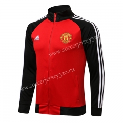 2021-2022 Manchester United Red (Black Sleeves)Thailand Soccer Jacket -815