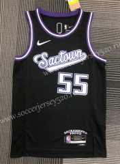 City Version 2022 Sacramento Kings Black#55 NBA Jersey-311