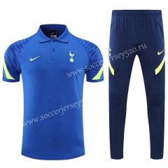 2021-2022 Tottenham Hotspur Blue Thailand Polo Uniform-CS