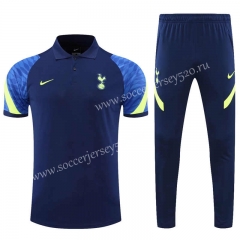 2021-2022 Tottenham Hotspur Dark Blue Thailand Polo Uniform-CS