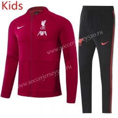 2021-2022 Liverpool Maroon Kids/Youth Soccer Jacket Uniform-GDP