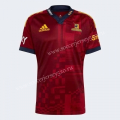 2022 New Zealand Highlanders Away Red Rugby Shirt