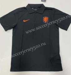 2021-2022 Netherlands Black Thailand Polo Shirt-803