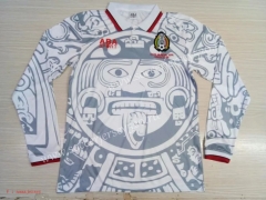 Retro Version 1998 Mexico Away Grey&White Thailand LS Soccer Jersey AAA
