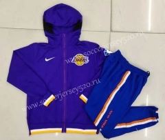 2021-2022 Los Angeles Lakers Color Blue NBA Jacket Uniform With Hat-815