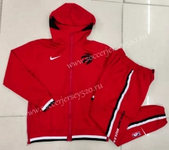 2021-2022 Toronto Raptors Red NBA Jacket Uniform With Hat-815