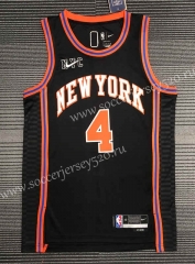 2022 City Version New York Knicks Black #4 NBA Jersey-311