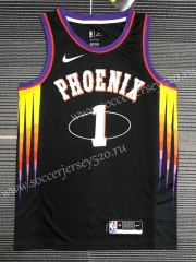 2022 City Version Phoenix Suns Black #1 NBA Jersey-311