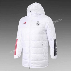 2021-2022 Real Madrid White Cotton Coats With Hat-DD1