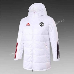 2021-2022 Manchester United White Cotton Coats With Hat-DD1