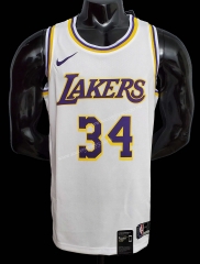 Los Angeles Lakers White #34 NBA Jersey-609