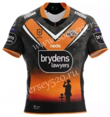 Indigenous Version 2020-2021 Wests Tigers Orange&Black Rugby Shirt