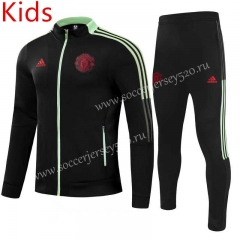 2021-2022 Manchester United Black Kids/Youth Soccer Jacket Uniform-GDP