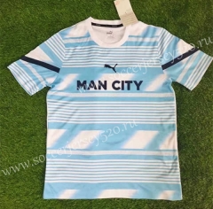 2022-2023 Manchester City Blue&White Thailand Training Soccer Jersey AAA-802