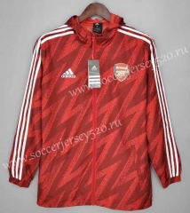 2021-2022 Arsenal Red Thailand Soccer Trench Coats With Hat-WD