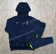 2021-2022 Tottenham Hotspur Black&Purple Thailand Soccer Trench Coats Uniform With Hat-815
