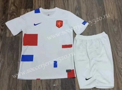 2022-2023 Netherlands Away White Soccer Uniform-709