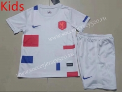 2022-2023 Netherlands Away White Kids/Youth Soccer Uniform-507