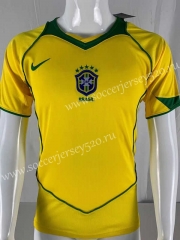 Retro Version 04-06 Brazil Home Yellow Thailand Soccer Jersey AAA-503