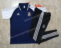 2021-2022 Real Madrid Royal Blue Thailand Polo Uniform-815