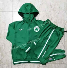 2021-2022 NBA Boston Celtics Green Jacket Uniform With Hat-815
