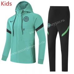 2021-2022 Inter Milan Green Kids/Youth Jacket Uniform With Hat-GDP
